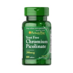 Puritan's Pride Chromium Picolinate Yeast Free 200mcg 100 tablets
