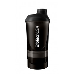 BioTechUSA Wave+ Shaker 600ml (+200ml +150ml) Black smoke (Fekete füst)