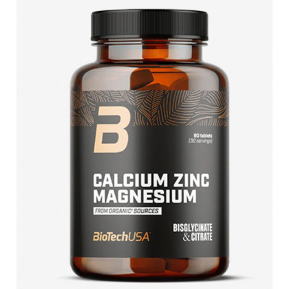 BioTechUSA Calcium Zinc Magnesium from organic sources - 90 tabletta