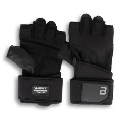 BioTechUSA KYLE csuklószorítós bőr fekete kesztyű